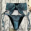 Женские купальники грудь грудь узел Bandeau Bikini Brazilian 2023 Vintage Biquini Bathing Soirt Swim Maillot de Bain Beach Wear Swimwear Женщины купания J230603