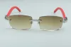 Nyaste stora diamantsolglasögon röda träglasögon, fyrkantiga glasögon för modem och kvinnors gränslösa solglasögon fashionsunglasses5a