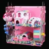 Jaulas Casa de hámster transparente Acrílico Hamster Guinea Pig Cage Villa de gran tamaño Pequeño nido para mascotas Suministros de juguetes Set Accesorios para hámster