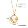 Ny design Natural Shell 18K Gold Plated Disc Sun Moon Pendant Halsband Tarnish Free Rostfritt stål Neckla Design Smycken