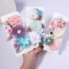 Pinces à fleurs artificielles pour enfants filles, 2 pièces, accessoires pour cheveux, 3 pièces/ensemble, épingles à cheveux, jolies Barrettes à fleurs roses, décoration de couvre-chef