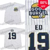 XFLSP GLAC202 19 ED Good Burger Kel Baseball Jersey Movie Jerseys Menすべてがステッチされた野球ジャージの白い色