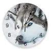 Orologi da parete Snowfield Wolf Orologio moderno per la decorazione dell'home office Soggiorno Decorazioni per il bagno Orologio da appendere all'ago