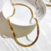 MICCI groothandel aangepaste waterdichte roestvrijstalen sieraden PVD 18K vergulde sieraden zachte platte visgraat slangenketting ketting