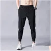 Calça Masculina Masculina Cool Sport Pant Masculina Seda Gelo Respirável Elástica Casual Jogger Treino Calças Harém Roupas Esportivas 2023 Drop Dhgod