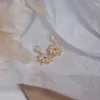 Charm Delicate South Flower Ohrringe für Frauen Gold Farbe Bling Kristall Lange Quaste Tropfen Hochzeit Broncos Geschenk R230603