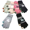 Christmas Deer Winter warm Gloves unisex Women Men Full Finger Hand Warmer Touch Screen Knit Wool Thick fleece Mittens