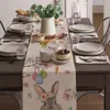 Bordslöpare Söt påskaren Bunny Table Runner Peach Blossom Seasonal Spring Dining Table Decoration For Easter Theme Gathering Dinner Party 230603