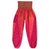 Kvinnors sömnkläder Kvinnor Kvinnor Peacock Feather Bloomers Elastic High midja Sweatpants Sommarmode Sleep Botts Casual Ficka