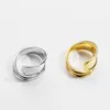 Cluster Rings Two-Tone Gold Ring Jewelry For Man Fashion Accessories 925 Sterling Silver Hoop Luxury Woman Decorations Girl Fine