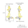 Charme délicat or couleur papillon boucles d'oreilles pour femmes brillant cristal oreille balancent femme mode bijoux R230603