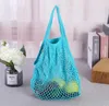 Fashion String Shopping Fruits Légumes Sac d'épicerie Shopper Tote Mesh Net Tissé Coton Sac à bandoulière Sacs à main Sacs de rangement recyclés pour la maison Alkingline