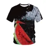 T-shirt da uomo T-shirt da uomo T-shirt Food Monster Zucchero Patatine di frutta Hamburger Stampa 3d Uomo Donna Moda Camicia a maniche corte Top Bambini Ragazza Ragazzo Tees 685n