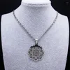 Anhänger Halsketten Vintage Mandala Blume des Lebens Halskette Frauen Männer Edelstahl Böhmischen Amulett Schmuck Kragen Mujer N576S06