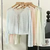 Women's Jackets Sweet Lace Sunscreen Cardigan 2023 Summer Long Sleeve Frenulum Thin Chiffon Top Fashion Ladies Versatile Causal Coat Korean