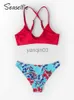 Женские купальные костюмы красные и цветочные припечатки с низкой талией, купальные купальники Сексуальные болотные купальные купальные купальные костюмы.