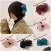 Pinces Bowknot Maille Pince À Cheveux Fil Ruban Épingle À Cheveux Organza Nœud Papillon Griffes Barrettes Géométriques Fée Chapeaux Accessoires Drop Delivery Dhtfs