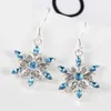 Charm New Fashion Elegant Blue Rhinestone Snowflake Drop Earrings for Women Jewelry Gifts Statement R230603