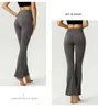 Lu Align Lu Yoga Femme Mini Pantalon Évasé Stretch Fitness Bell Bottoms Pantalon Fille Exercice Taille Haute Ample Pantalon De Yoga Serré Évasé Définir La Mode