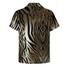 Мужские повседневные рубашки Классическая тигровая рубашка животных мех мех пляж свободный гавайский гавайский харадзюку блузки с коротким рукавом графики негабаритные вершины