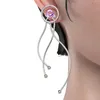 Baumelnder Kronleuchter, Punk-Gothic, unregelmäßige Linie, rosa Zirkon, kreisförmig, aushöhlen, Sailor Octopus Drop, Cyberpunk-Ohrring für Frauen, cooler Mädchen-Schmuck 230602