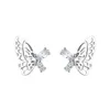 Stud New Fashion Hollow Butterfly Stud Lämplig för kvinnor Shiny Zirconia Söta djur Utsökta örhängen Girls Minimalistiska smycken Gifts G230602