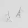 Tiny Eiffel Tower Ear Studs For Women Girl Alloy Silver Lovely Towers Studörhängen Trevliga smycken Simple Earring