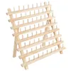 Hooks Rails Foldable Wooden Thread Holder 30/80/120 Spools Sewing Embroidery Thread Rack Organizer Wall Hanging Cones Stand Shelf 230603