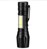 Mini torcia a LED Q5 Torcia tattica con luce COB laterale Potente torcia da campeggio Torcia ricaricabile USB con batteria 18650