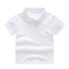 Tshirts Solid Color Boys Girls Summer Quality Cotton Uniform Polo Kids Tops Tees Fashion Children's Clothes 230327