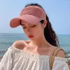 Wide Brim Hats Women Summer Sun Hat Fashion UV Protection Visors Caps Girls Sunscreen Empty Top Outdoor Beach Travel Hiking Sport Breathing