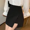 Kleider schwarzer Khaki -Rock Frauen Sommer Kurzröcke Mini High Taille Girl Solid Vintage Skrits Seitenschlitz sexy eine Linie Koreanisch y2k