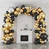 Other Event Party Supplies Black Gold Balloon Garland Arch Kit Confetti Latex Baloon Graduation Happy 30th 40th Birthday Balloons Decor Baby Shower Favor 230603