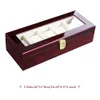 Watch Boxes Cases Luxury 5 Slots Wooden Watch Box Wood Holder Boxes For Men Women Watches Organizer Box 5 Grids Jewellery Organizers drop 230602