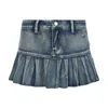 Skirts Women S Casual A Line Flare Jean Denim Mini Y2K Ruffle Hem High Waist Short Cargo Jeans Skirt Streetwear