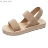 Dames Mode Zomer Strand Linnen Flats Sandalen Elegante Elastische band Slingback Slides Outdoor Eenvoudige Comfortabele stretch Mooie Schoenen L230518