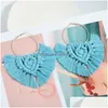 Dangle Lustre Boho Ethnique Colorf Gland Boucles D'oreilles Fil De Coton À La Main À Franges Noué Boucle D'oreille Pour Les Femmes Bijoux Drop Delivery Dhrwu