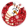 Orologi da parete Pupazzo di neve a tema natalizio Orologio rosso Design moderno Soggiorno Decorazione Cucina Orologio muto Home Interior Decor