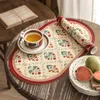 Table Mats Nordic Retro American Floral Leather Placemat Waterproof Oilproof Heat-Insulated Mat Plate Bowl Pad Dinning Room Decor