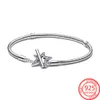 925 Sterling Zilver Bedel Klassieke Armband Rond Hartvormig Hartvormig Vaste Pot Pandora Armband Valentijnsdag Festival Bedel Sieraden Cadeau Gratis Levering