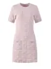 2023 modestruktur stickad klänning vår/sommarklänning jacquard kort kjol