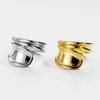 Cluster Rings Two-Tone Gold Ring Jewelry For Man Fashion Accessories 925 Sterling Silver Hoop Luxury Woman Decorations Girl Fine