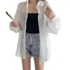 Camicette da donna Capispalla per protezione solare Camicia ad asciugatura rapida Vestibilità traspirante Cardigan con scialle di tipo sottile alla moda