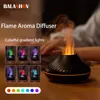 Apparater vulkanisk flamma aroma diffusor USB luft luftfuktare färgglad flamma aromaterapi hine bärbar luftfuktare för hemmabil