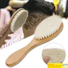 Brosse en bois Peigne Cou Visage Duster Barber Balayage Brosses Salon De Coupe Styling Outils Bébé Bois Beauté Outil 1310