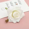 Fleurs décoratives Fleur artificielle Rose Curling Head Corsage Soie Mariage Lâche Arrangement Floral