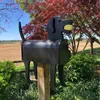 Garden Decorations Metal Animal Mailbox Sculpture Waterproof Letter Box Creative Pig Dog Cow For Courtyard Decoration 230603