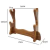 Hooks Rails Solid Wooden Sword Display Stand Holder Katana Samurai Sword Tanto Knife Cosplay Sword Magic Wand Storage Rack Bracket 230603