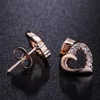 Charm Cute Love Heart Stalling Orecchini per donne Crystal Crystal Rose Gold Ear Gioielli Valentino Regali R230603