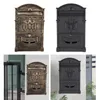 Garden Decorations Retro Fence or Wall Mount Letterbox with Spare Keys spaper Holder Secure Box Locking Mail for Front Porch 230603